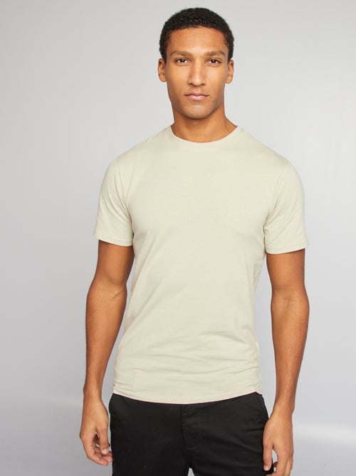 Tee-shirt uni - Slim fit - Kiabi