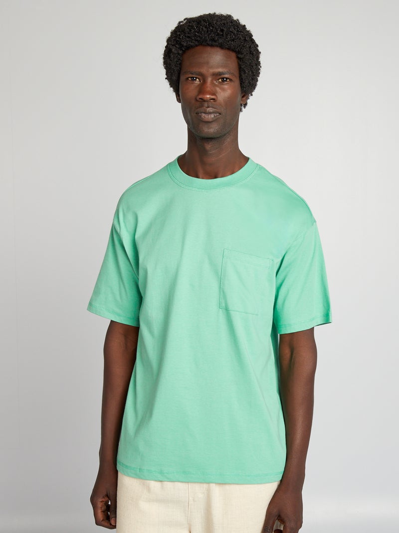 Tee-shirt uni à coupe large vert menthe - Kiabi