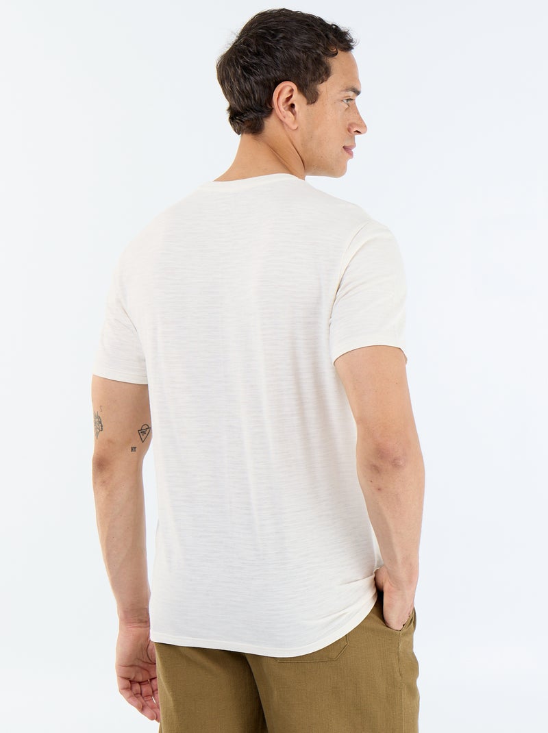 Tee-shirt uni à manches courtes Blanc - Kiabi