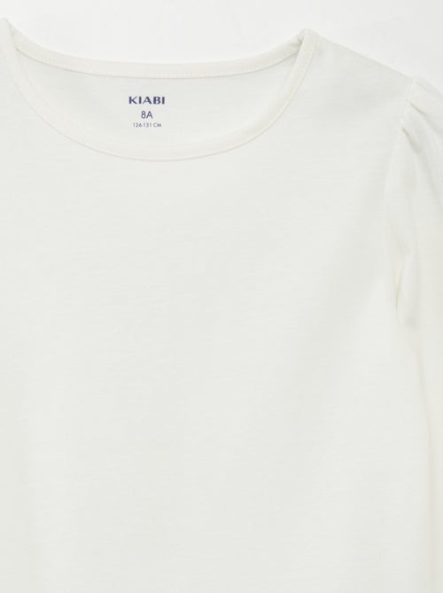 Tee-shirt uni à manches longues - Kiabi Tee-shirt uni à manches longues - Kiabi