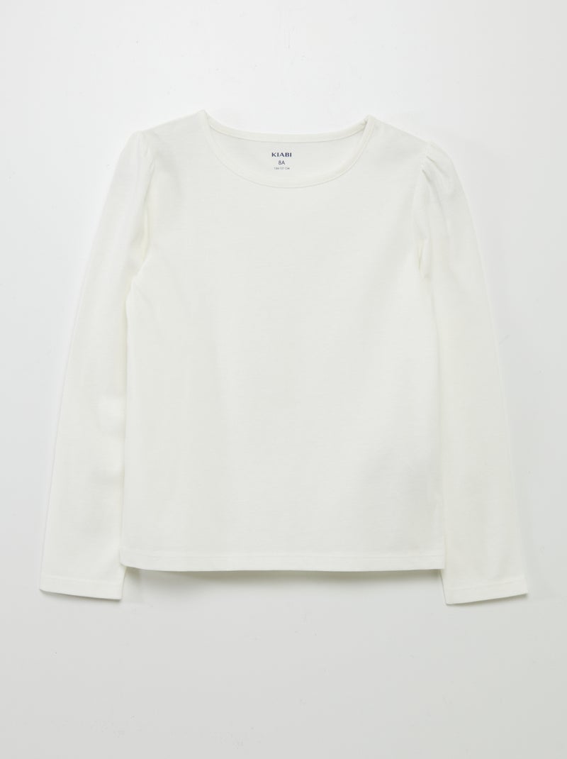 Tee-shirt uni blanc - Kiabi