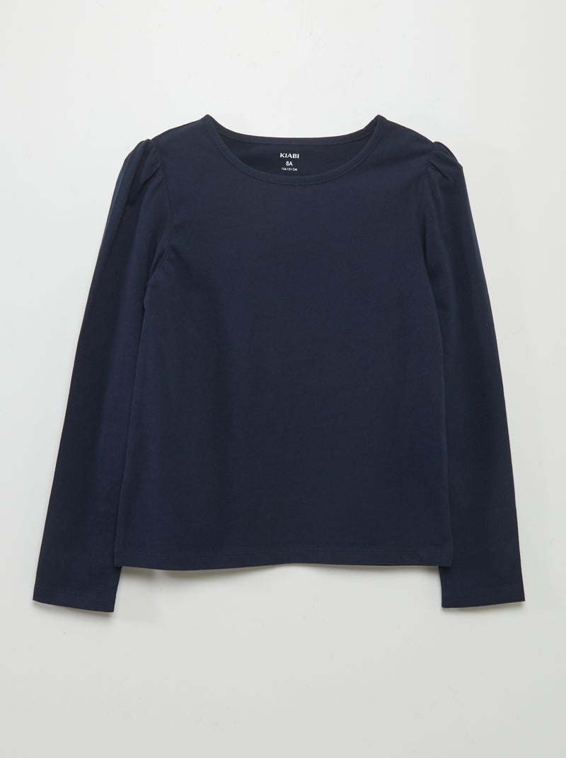 Tee-shirt uni bleu marine - Kiabi