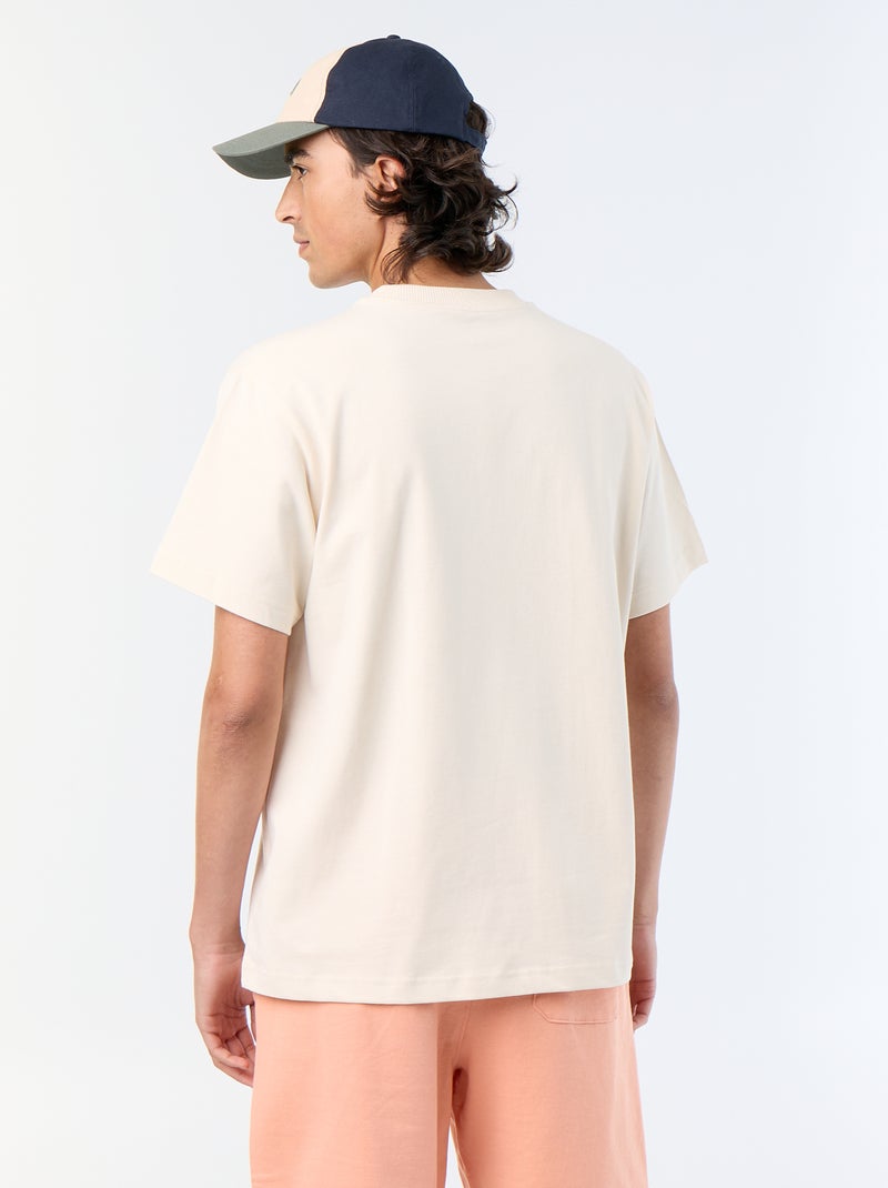 Tee-shirt uni coupe confort fit / oversize à manches courtes Beige - Kiabi