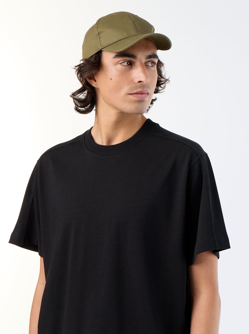 Tee-shirt uni coupe confort fit / oversize à manches courtes Noir - Kiabi