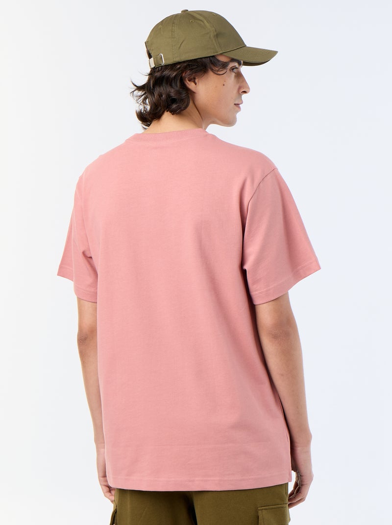 Tee-shirt uni coupe confort fit / oversize à manches courtes Rose - Kiabi