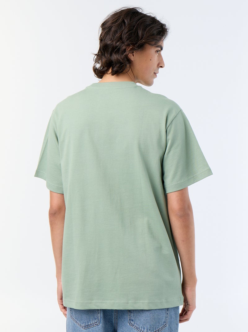 Tee-shirt uni coupe confort fit / oversize à manches courtes Vert - Kiabi