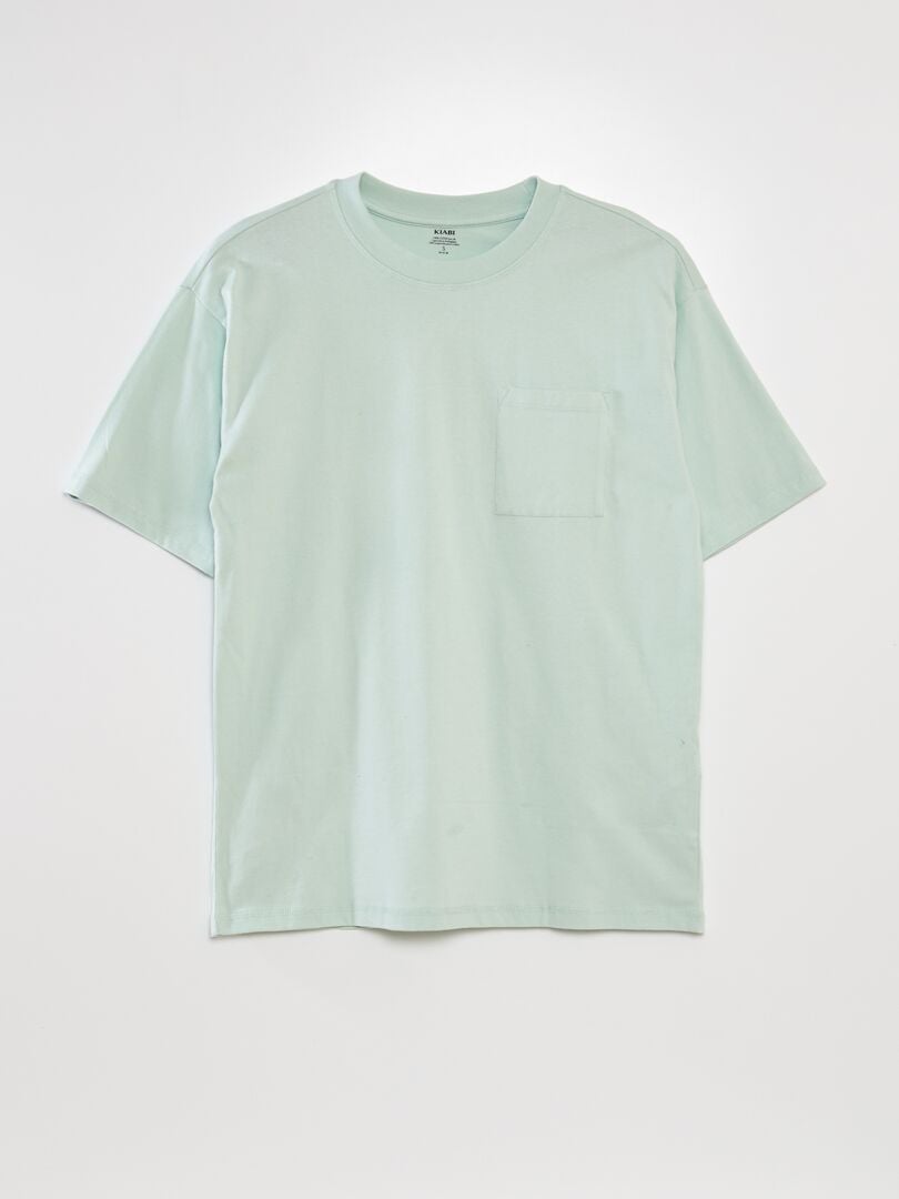 Tee-shirt uni coupe large bleu - Kiabi