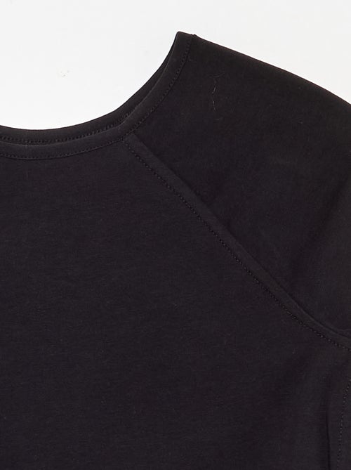 Tee-shirt uni manches raglantes - Kiabi