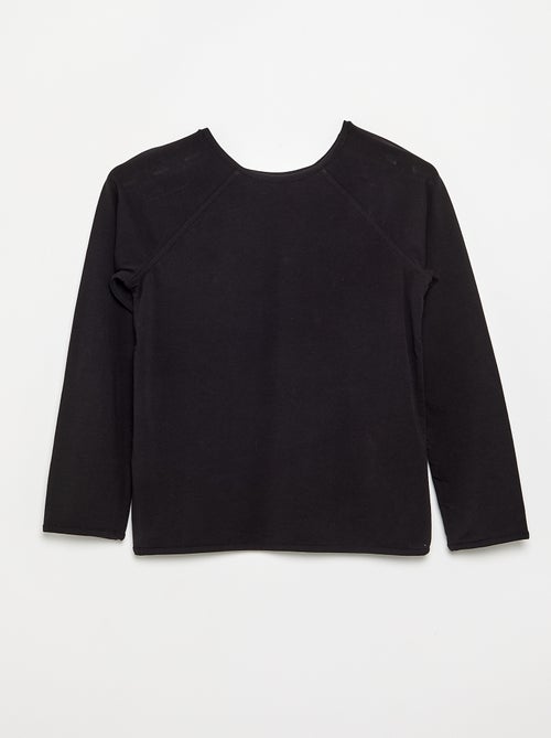 Tee-shirt uni manches raglantes - Kiabi