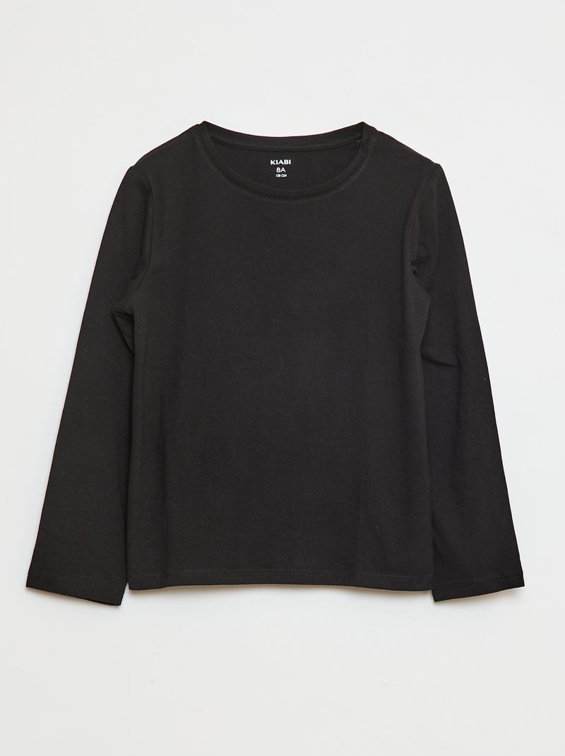 Tee-shirt uni Noir - Kiabi