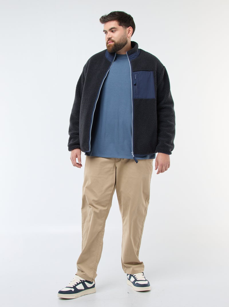Tee-shirt uni regular fit Bleu - Kiabi
