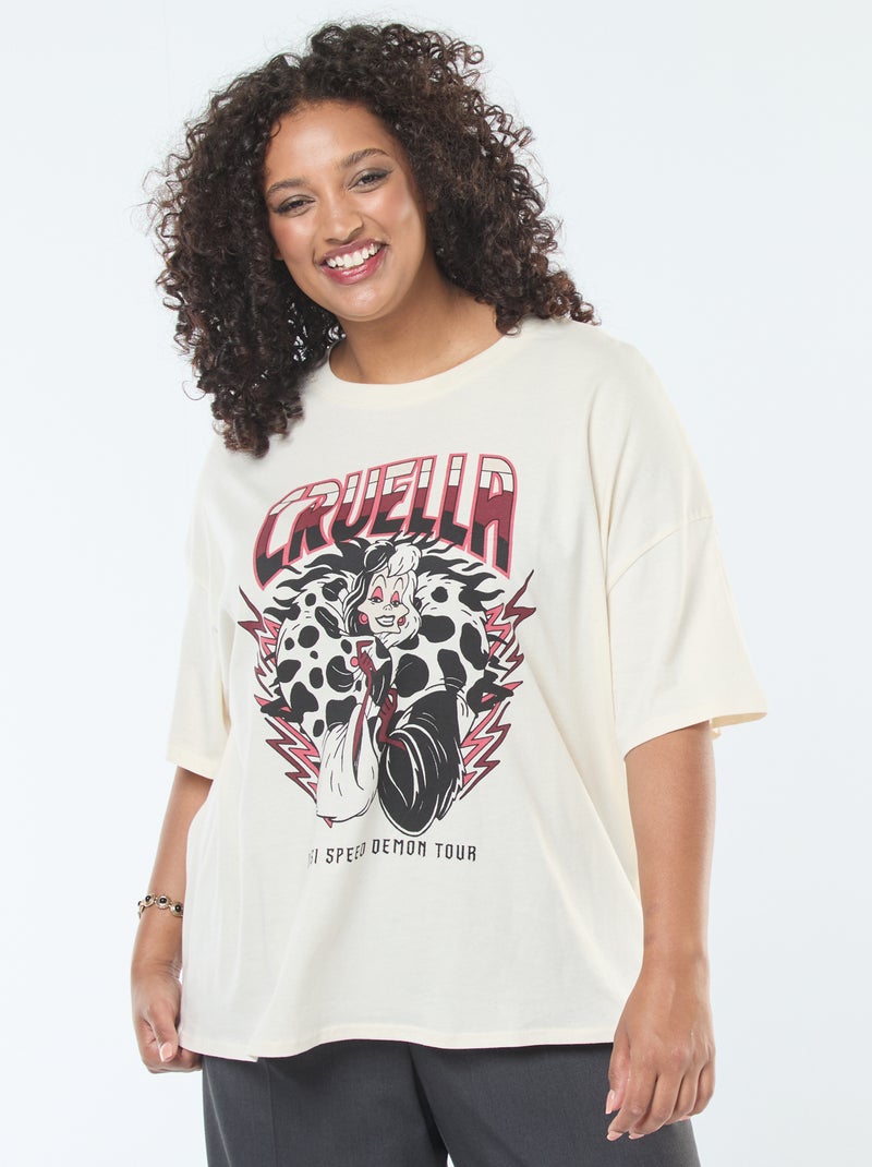 Tee-shirt 'Villains' 'Disney' à manches courtes Blanc - Kiabi