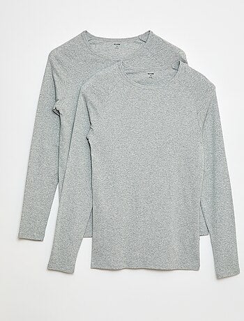 Tee-shirts basiques unis à manches longues