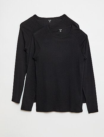 Tee-shirts basiques unis à manches longues