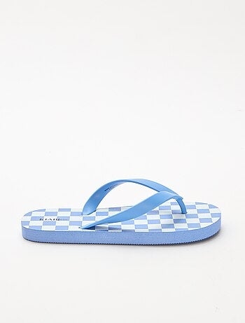 Teenslippers met dambordprint