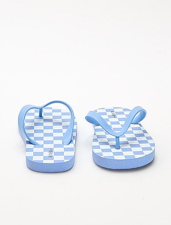 Teenslippers met dambordprint