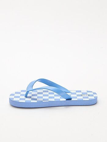 Teenslippers met dambordprint