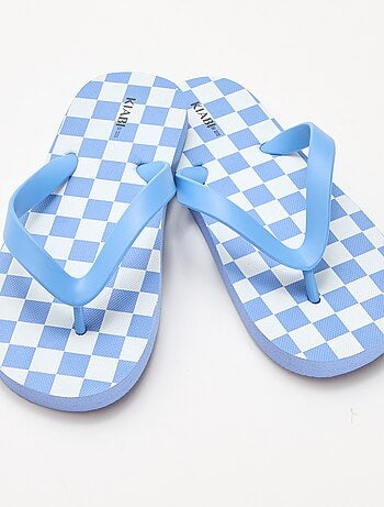 Teenslippers met dambordprint