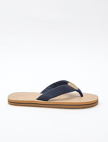 Teenslippers met stoffen bandjes