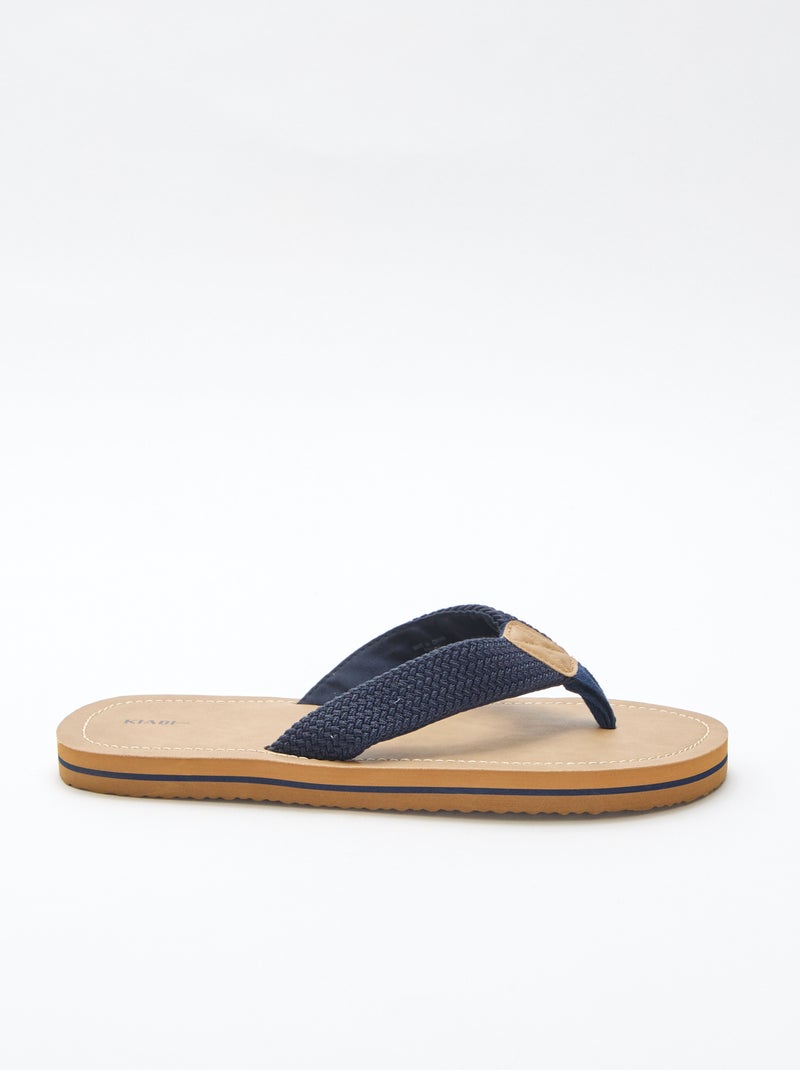 Teenslippers met stoffen bandjes Bruin - Kiabi