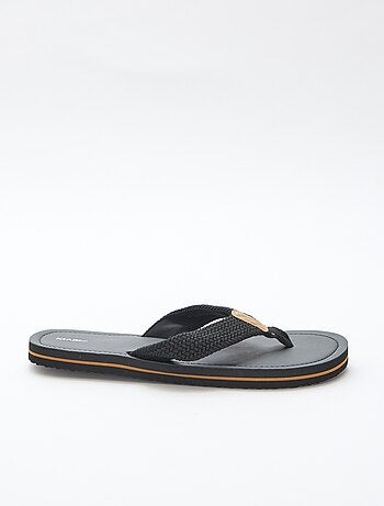 Teenslippers met stoffen bandjes
