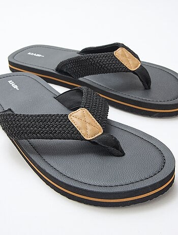Teenslippers met stoffen bandjes