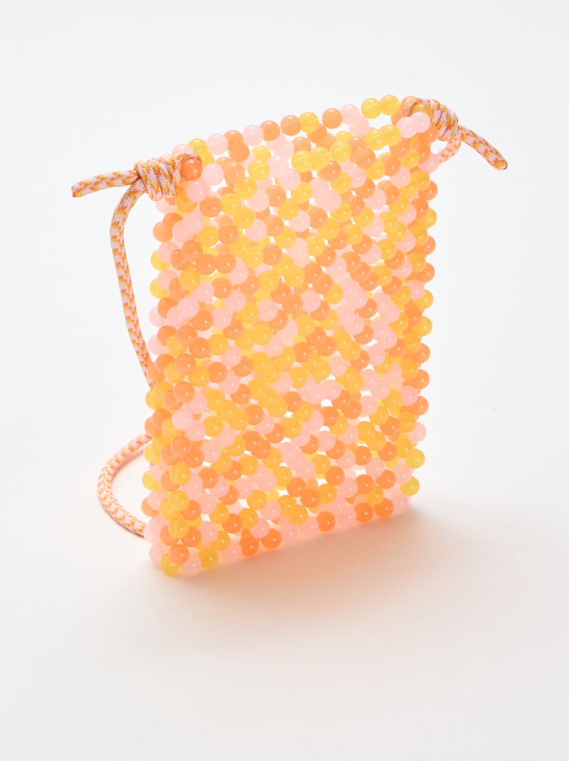Telefoonhoesje met kralen Oranje - Kiabi