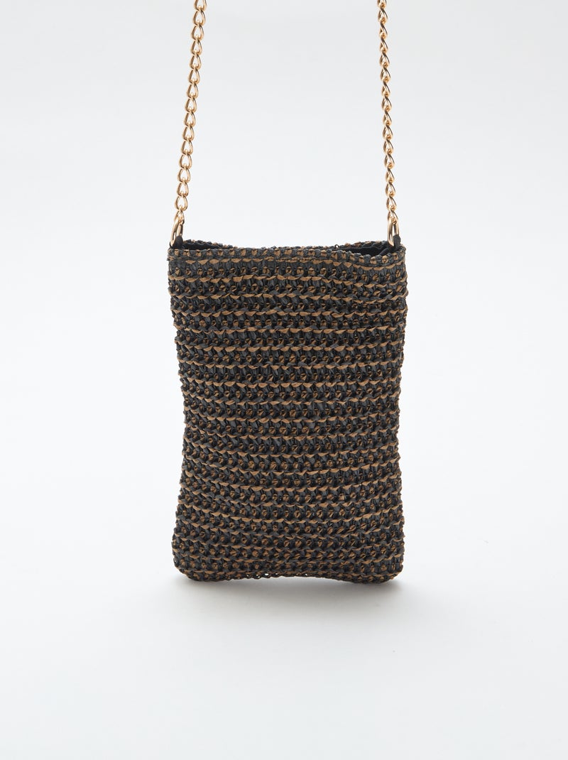 Telefoontasje met schouderband Bruin - Kiabi