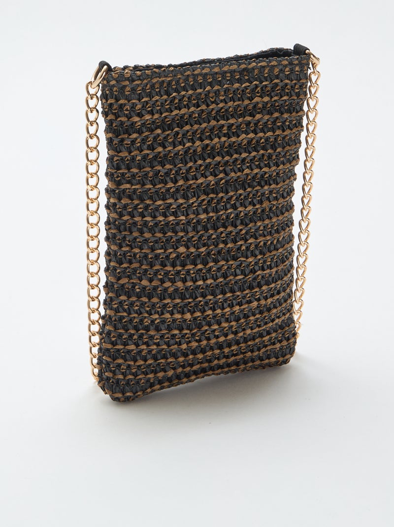 Telefoontasje met schouderband Bruin - Kiabi