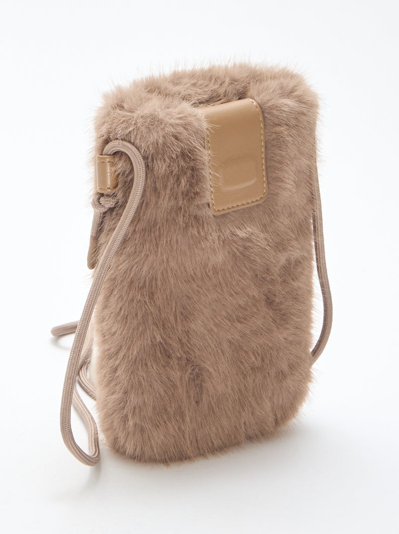 Telefoontasje met schouderband Grijs - Kiabi