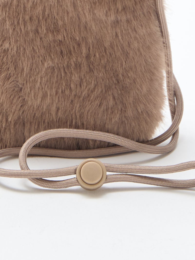 Telefoontasje met schouderband Grijs - Kiabi