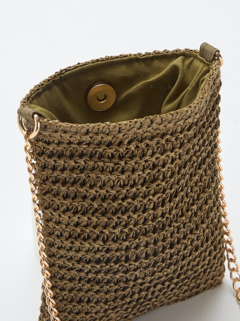 Telefoontasje met schouderband Kaki - Kiabi