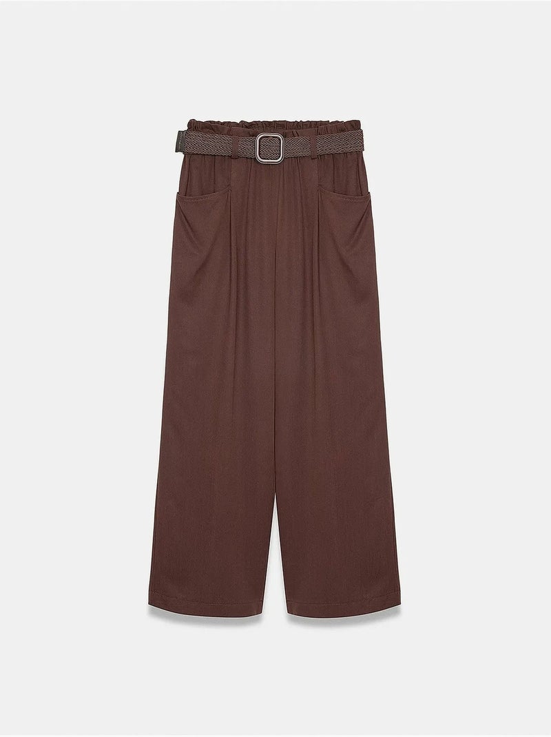 Tencel broek dilvin Chocoladebruin - Kiabi