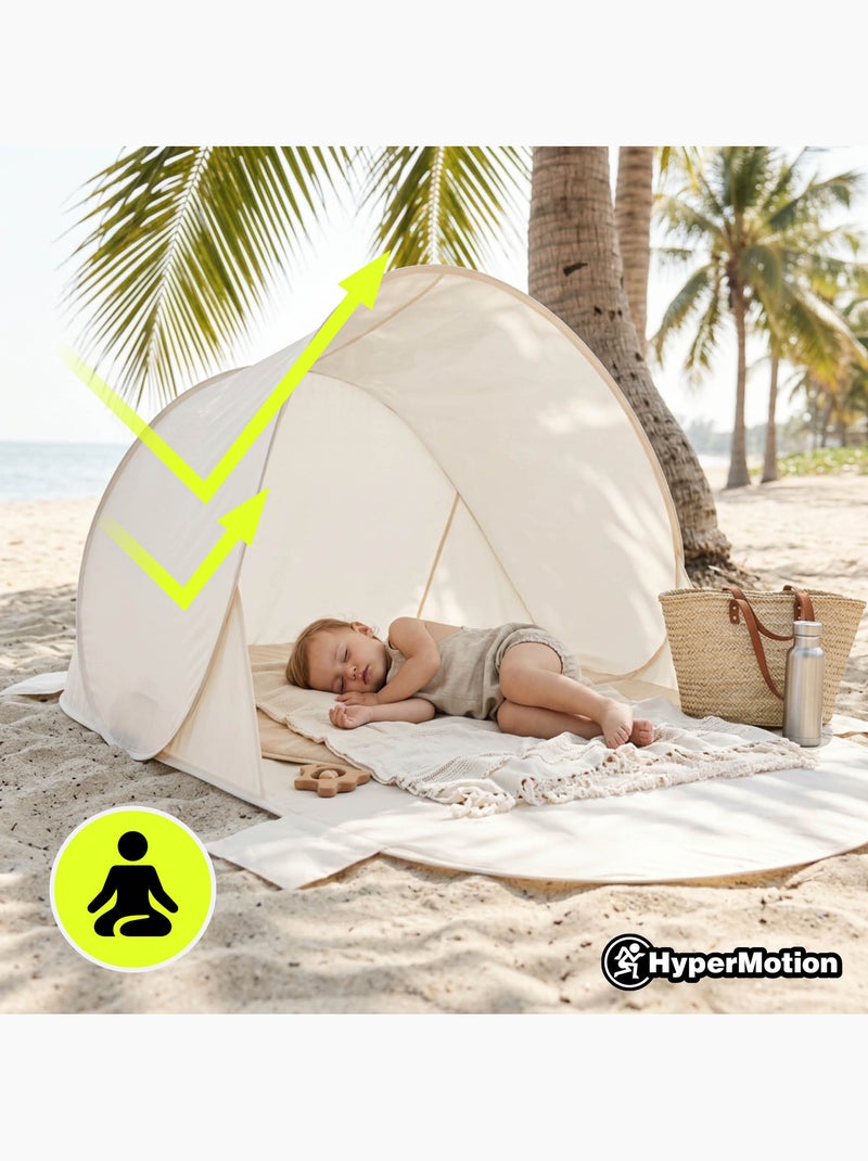 Tente de plage automontable pop-up hypermotion 200x130 cm avec sac Beige - Kiabi