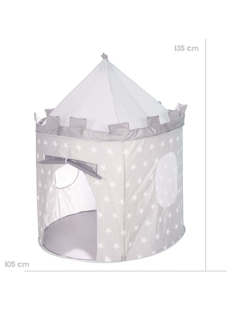 Tente Pop-Up château fort étoilé + sac 'Little Stars' - ROBA Gris Blanc - Kiabi