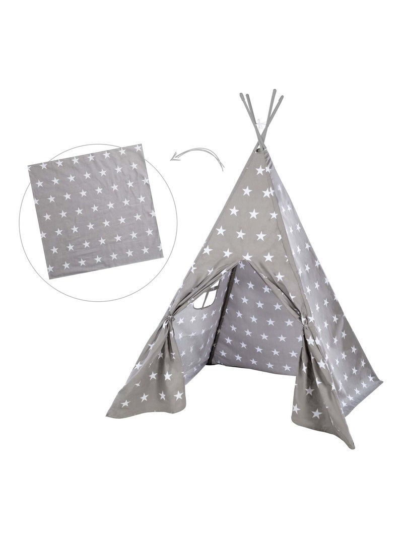 Tente tipi étoilée + sac de transport 'Little Stars' - ROBA Gris Blanc - Kiabi