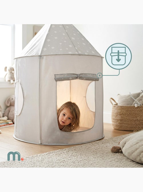 Tente tunnel enfant 3 en 1 château piscine à balles pop-up dim 300x120 cm gris - Kiabi Tente tunnel enfant 3 en 1 château piscine à balles pop-up dim 300x120 cm gris - Kiabi