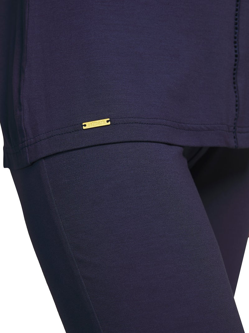 Tenue de détente et intérieur pyjama leggings haut vainica Bleu marine - Kiabi