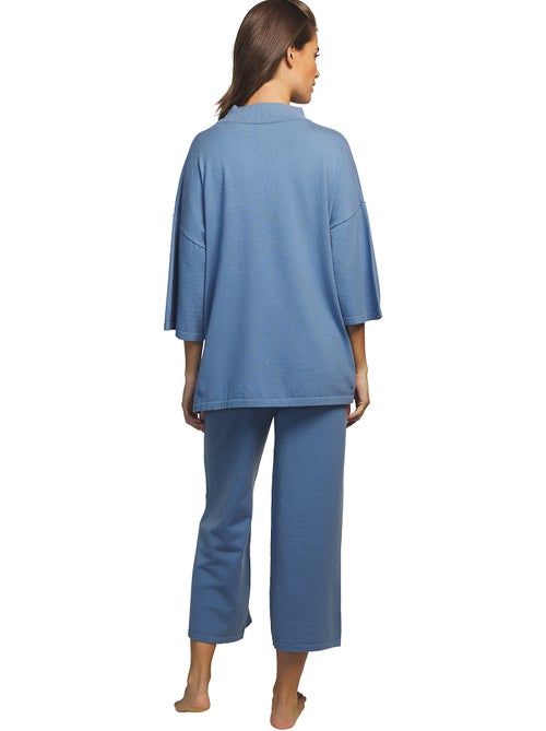 Tenue détente et intérieur pyjama pantacourt tunique tricot - Kiabi Tenue détente et intérieur pyjama pantacourt tunique tricot - Kiabi