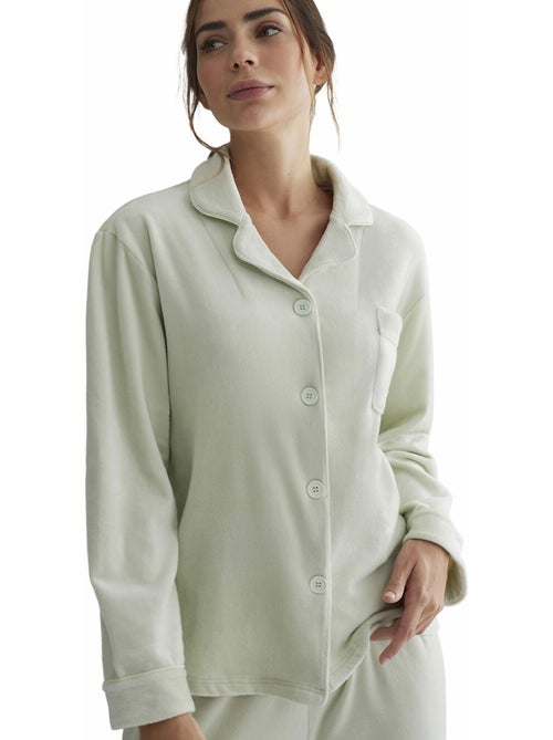 Tenue détente et intérieur pyjama pantalon chemise polar soft - Kiabi