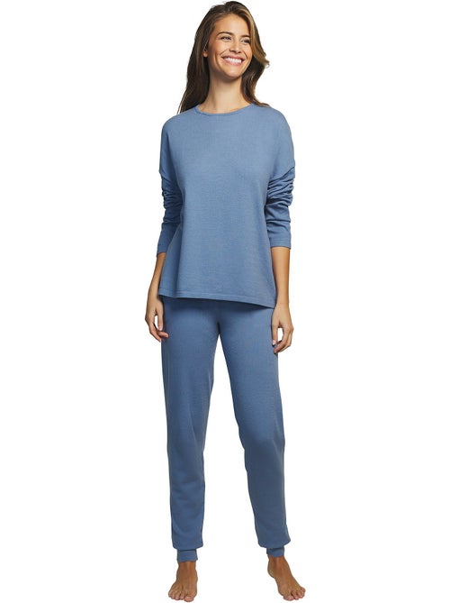 Tenue détente et intérieur pyjama pantalon haut tricot - Kiabi Tenue détente et intérieur pyjama pantalon haut tricot - Kiabi