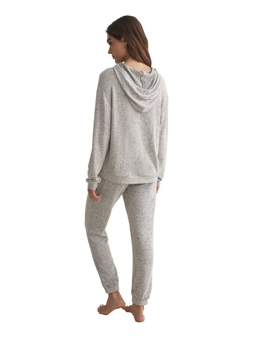 Tenue détente et intérieur pyjama pantalon sweat capuche basic p82 - Kiabi