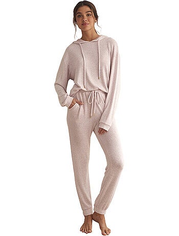 Tenue détente et intérieur pyjama pantalon sweat capuche basic p82