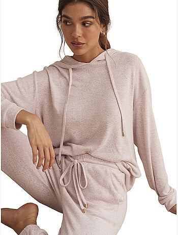 Tenue détente et intérieur pyjama pantalon sweat capuche basic p82