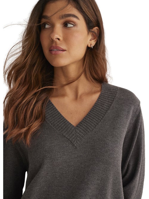 Tenue détente et intérieur pyjama pantalon top col v tricotp98 - Kiabi