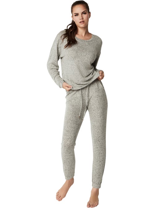 Tenue détente pyjama pantalon top manches longues basic p82 - Kiabi