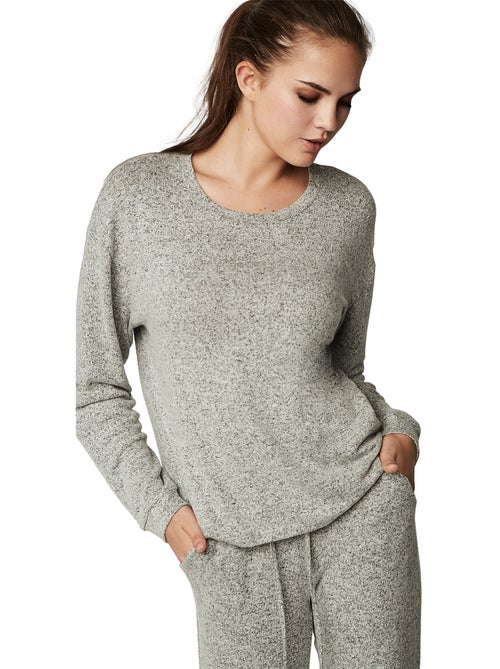 Tenue détente pyjama pantalon top manches longues basic p82 - Kiabi