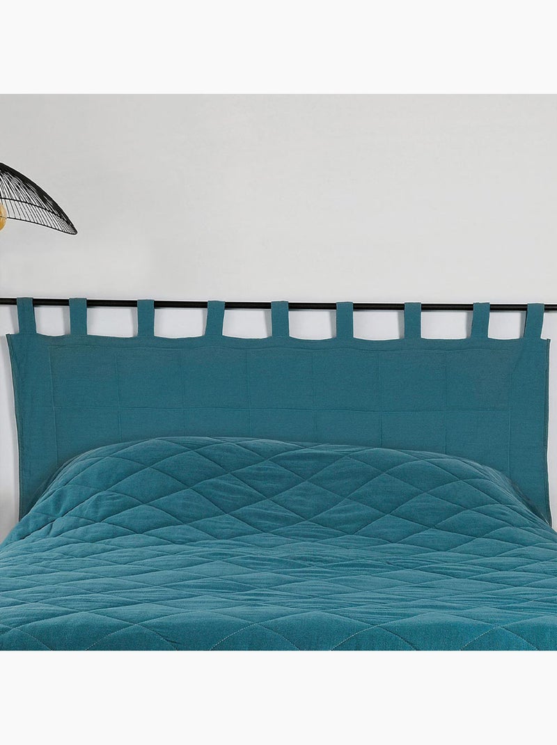 Tête de lit à pattes en 100% lin Bleu foncé - Kiabi