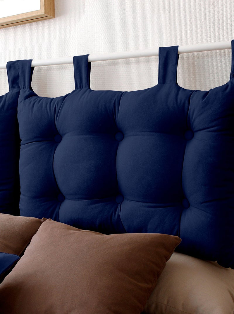 Tête de lit coussin en coton Bleu marine - Kiabi