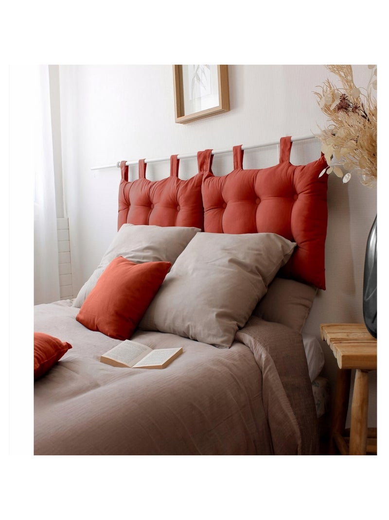 Tête de lit coussin en coton Brique - Kiabi
